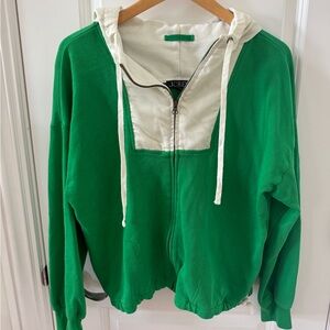J. Crew Green Zip Up Sweatshirt Size Medium